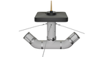 A shallow water fountain adapter with a central attachment point and directional pipes for water flow control.