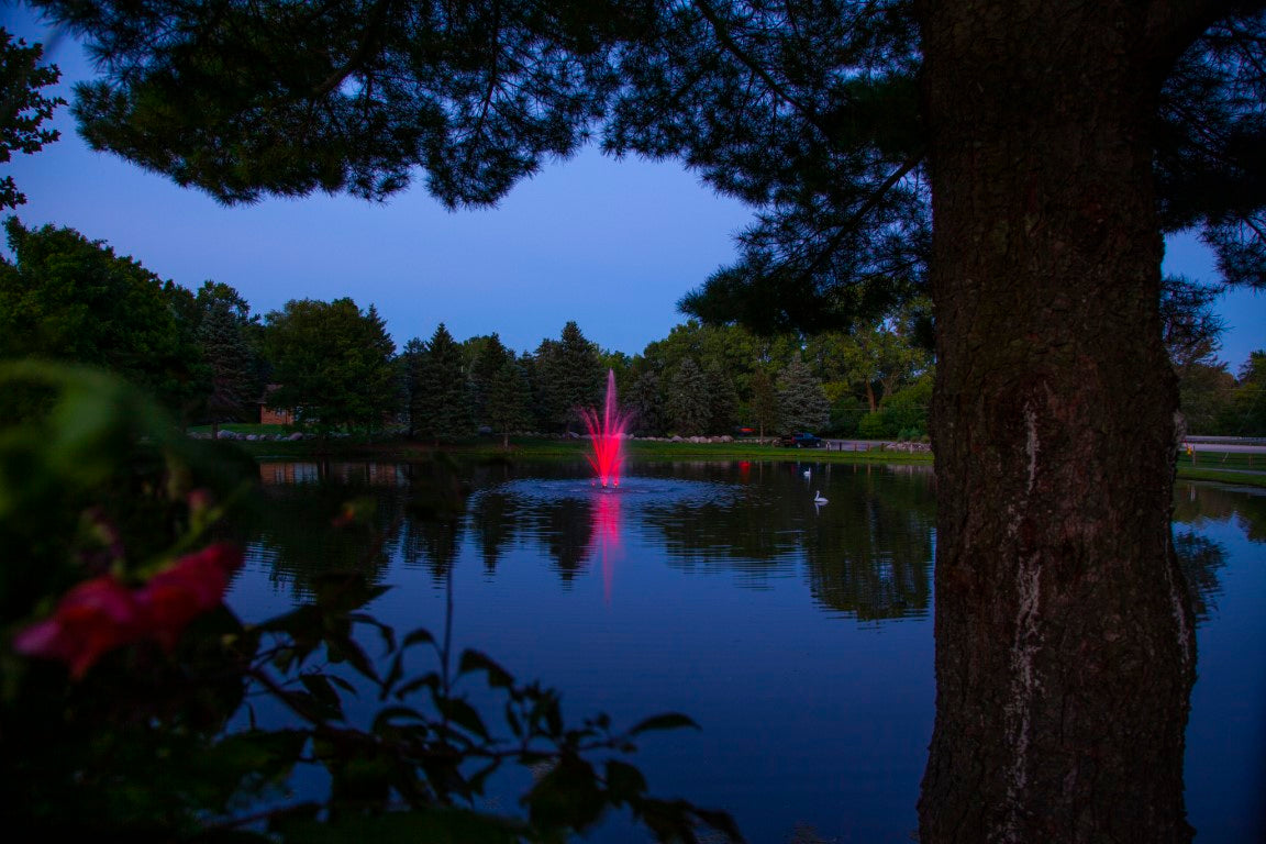 Amherst Fountain with color changing LED lights