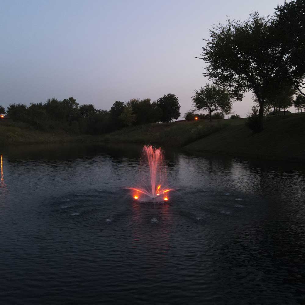 PondSelect Classic Series 1/3 HP Pond Fountain, 5 Spray Patterns – 120V