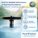 PondSelect E-Series 1/2 HP Pond Fountain, 4 Spray Patterns – 115V or 230V