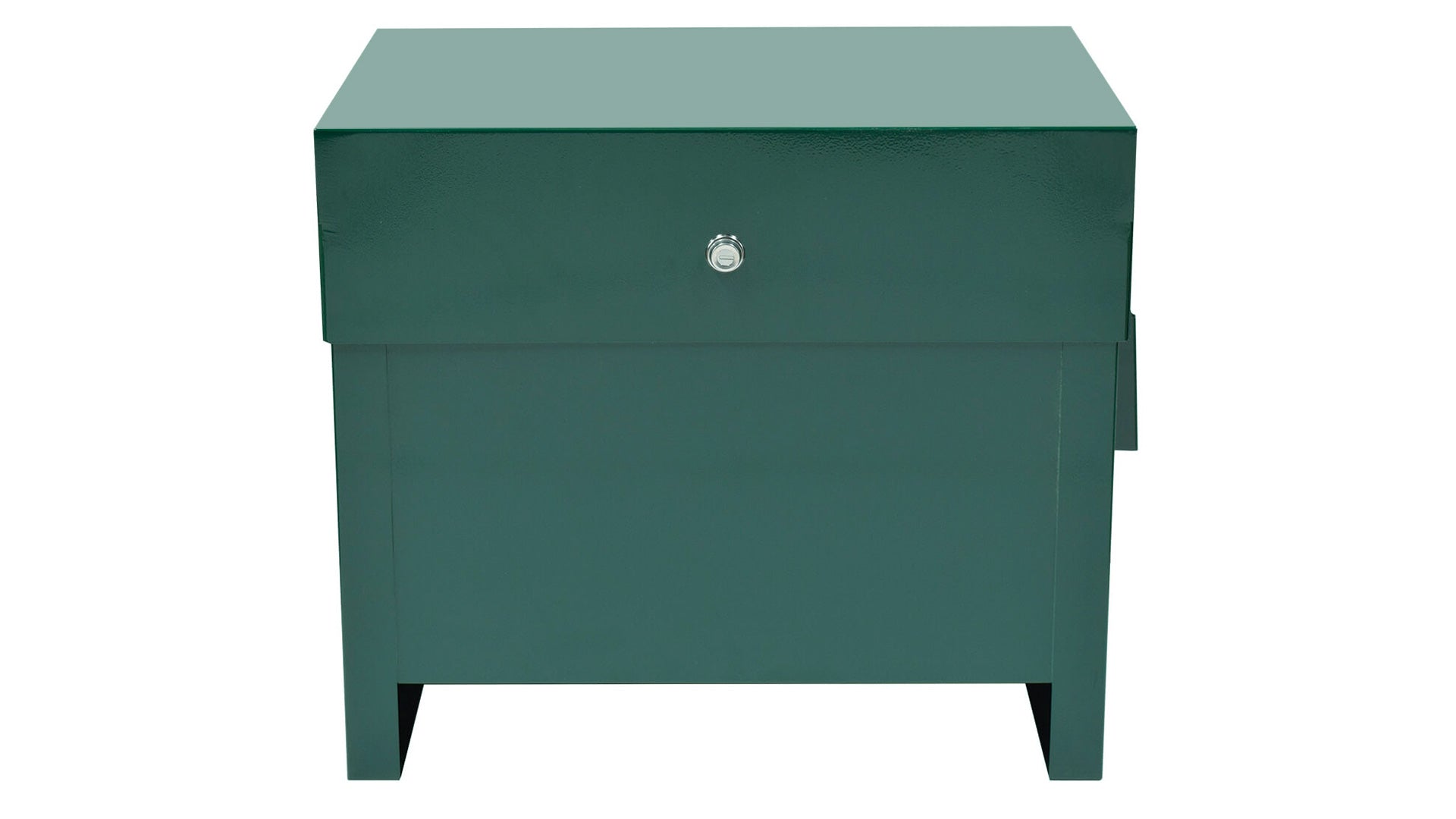 A green lockable steel cabinet with a built-in exhaust fan, designed for protecting outdoor equipment.