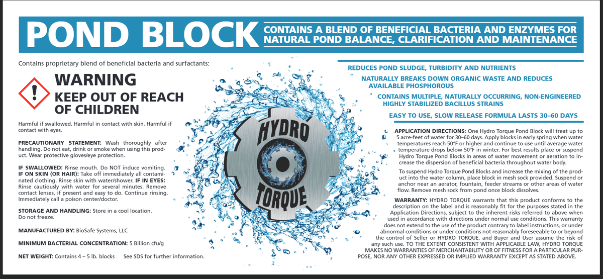Vanguard Pond Gut Block – Case of 4 – Hydro-Torque Series (Subscription Every 6 Months)